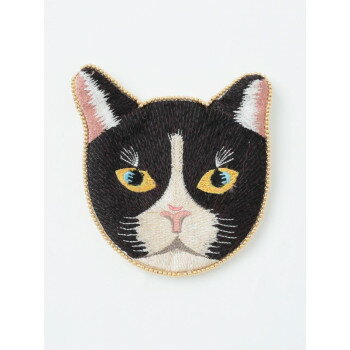 東京かんかん キャット刺繍ポーチ ブラック M42-1914BK【送料無料】