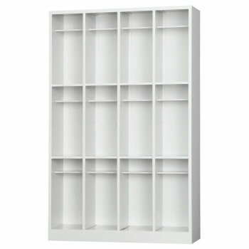 豊國工業 オープンシューズボックス(4列3段)中棚付 SBK-43T CN-85色(ホワイトグレー)【送料無料】