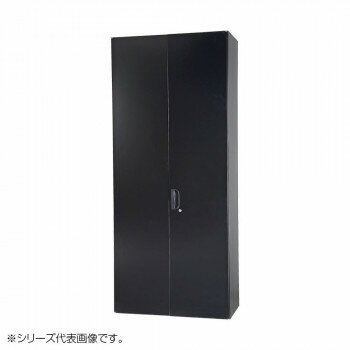 豊國工業 壁面収納庫浅型両開きH2100 ブラック HOS-HRLSX-B CN-10色(ブラック)【送料無料】