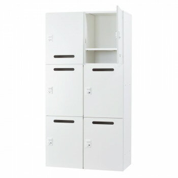 豊國工業 パーソナルロッカー(2列3段)H1740 ダイヤル錠 開口付 棚板付 ホワイト HOS-PDAT17406X-W BN-90色(ホワイト)【送料無料】