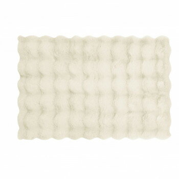 オカトー pocotto ラビットファー調インテリアマット アイボリー【送料無料】