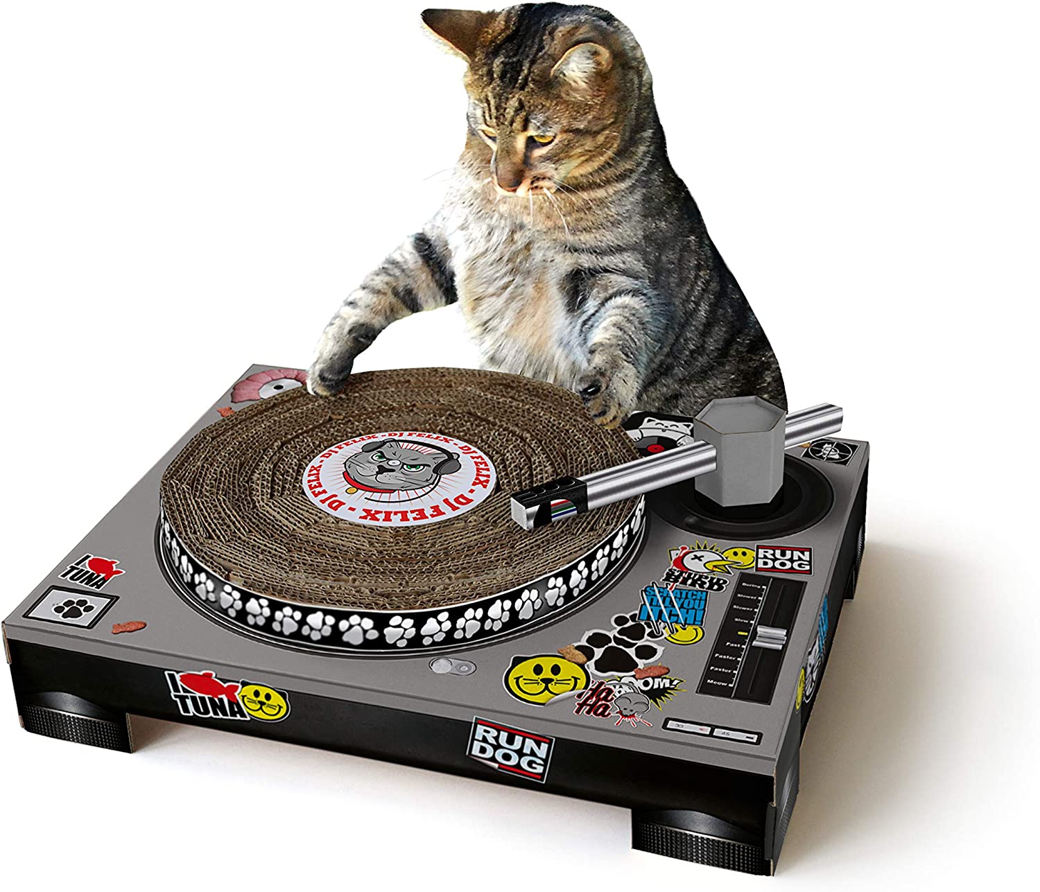 猫 爪とぎ SUCK UK Cat DJ Scratching Deck サックユーケー キャット DJ スクラッチ デッキ ターンテーブル型 人気 段ボール おもちゃ ストレス解消 爪磨き おしゃれ インテリア雑貨 ペットグ…