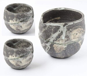信楽焼 冷酒器【巻雲w918-02(注器1個、ぐい呑み2個)セット】 酒器 徳利 とっくり さかずき 杯 冷酒 片口 しがらき焼 陶器 ギフト プレゼント