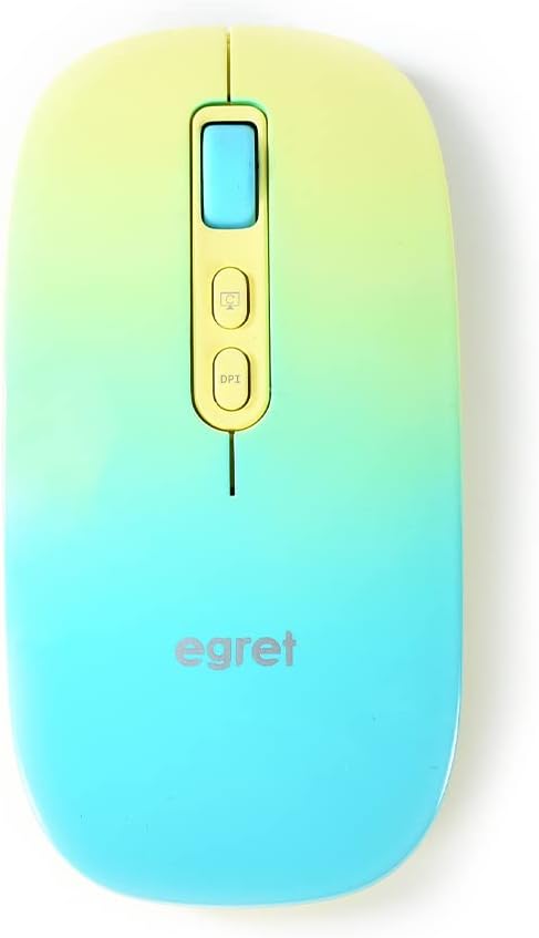 EGRET 女性向け かわいい マウス Bluetooth5.0/3.0/2.4G 3モード対応 ワイヤレス おしゃれ 7色 LED （PrettiE） (萌黄)