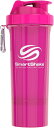 SmartShake Slim プロテインシェーカー スマートシェイク スリム 500ml ドリンクボトル 多機能 プロテインボトル シェイカー ジム プロテイン サプリメント サプリ トレーニング ( ネオンピンク )(4)