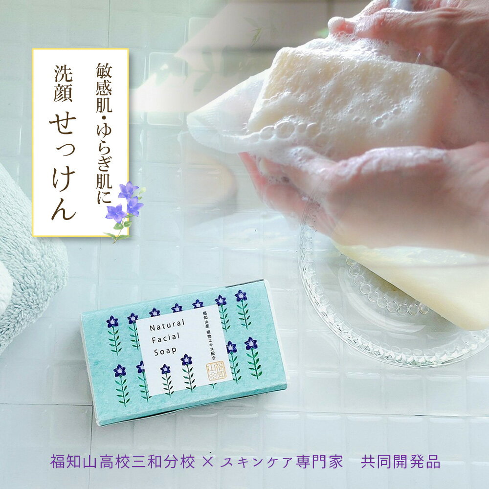 Rakuten - 【天然由来 美容石鹸】 福知山 キキョウ石鹸 85g ｜ 天然由来 無添加 石鹸　固形 コールドプロセス キキョウ 泡立ち 洗顔石鹸 毛穴 洗顔料 ゆらぎ肌 敏感肌 オイリー肌 スキンケア 肌荒れ ニキビ 黒ずみ 角栓 福知山高校 三和分校 角質 しっとり 肌にやさしい