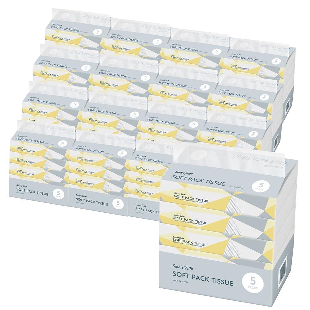 【20個セット】アイリスプラザ ティッシュペーパー 300枚(150組)×100パック スマートエール ティッシュ..