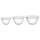 HARIO(ハリオ) レンジフタ付き 耐熱ガラス製 ボウル 3個セット 900ml 1500ml 2200ml BUONO kitchen マルチ ボール クリ...