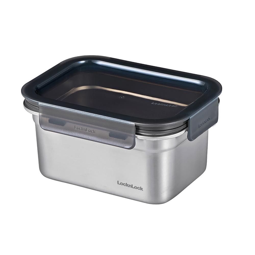 ベストコ ステンレス 保存容器 電子レンジ オーブン 食洗機 対応 1.0L 長方形 シルバー ロック＆ロック ステンハード LST514