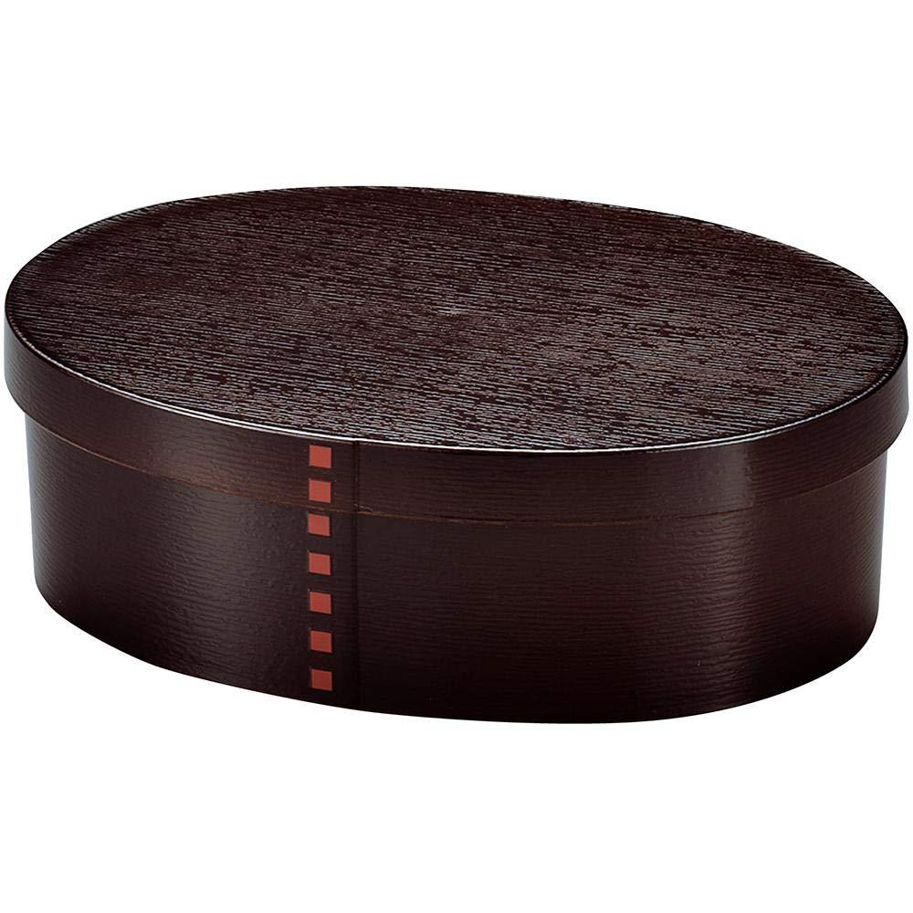 たつみや 曲げわっぱ 抗菌 一段弁当箱 大(800ml) ダークブラウン 『曲げわっぱ弁当』 302981