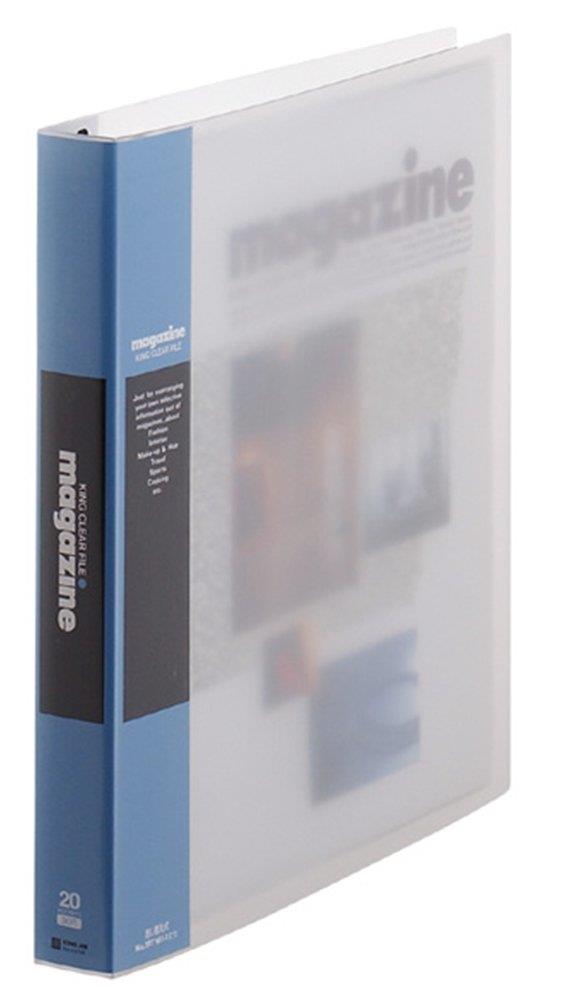 キングジム クリアファイル マガジン 差替式 20ポケット A4タテ 青 197W-B