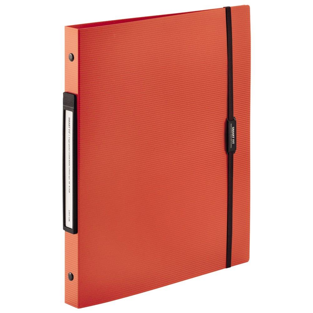 リヒトラブ ファイル クリヤーブック A4 30穴 交換式 2タイプポケット オレンジ N7520-4