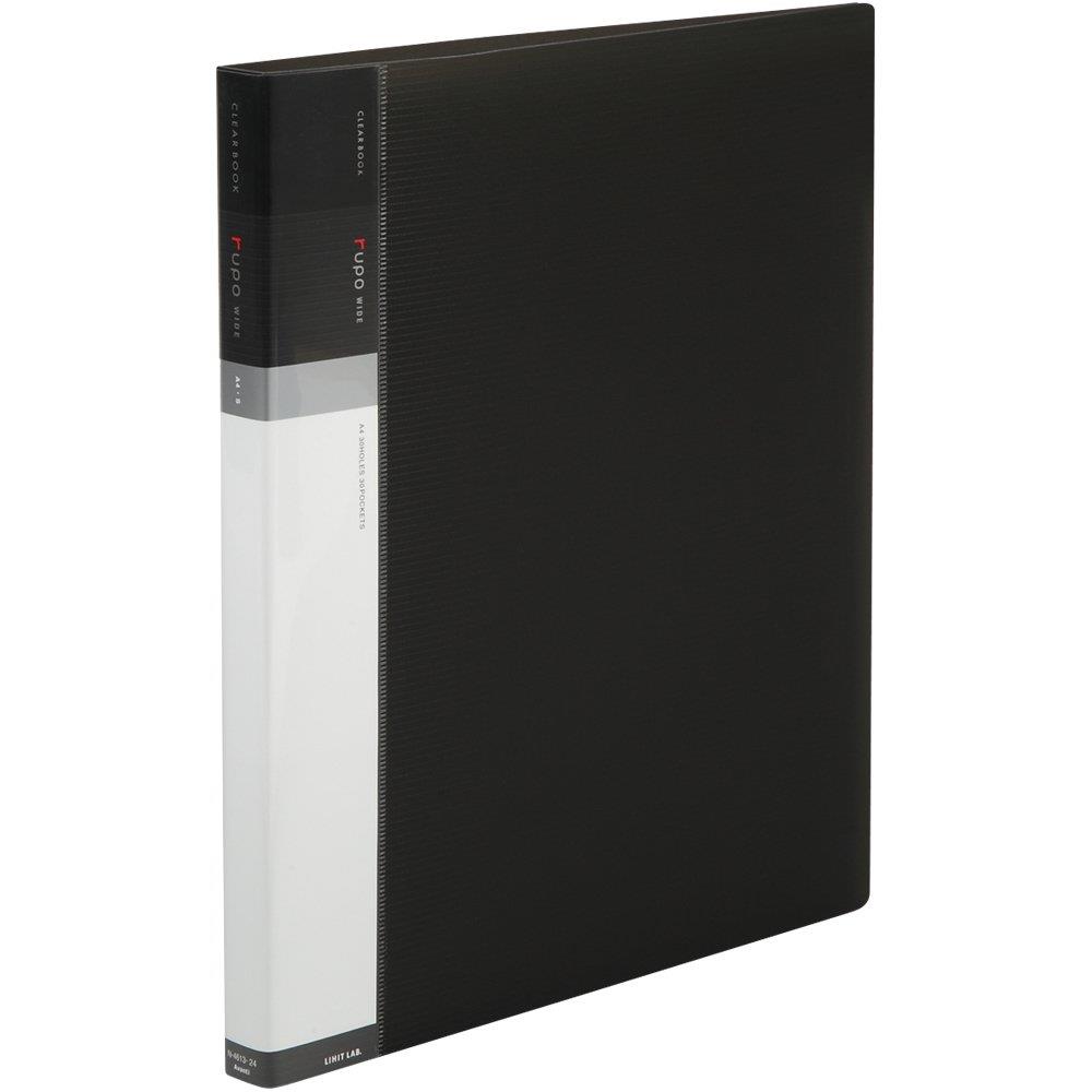 リヒトラブ ファイル クリヤーブック A4 交換式 30穴 30ポケット 黒 N4613-24