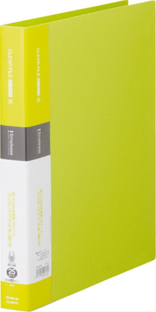 キングジム クリアファイル シンプ リーズ 透明 差替式 最大収納80ポケット 30穴 A4タテ 黄緑 138SPW-YG