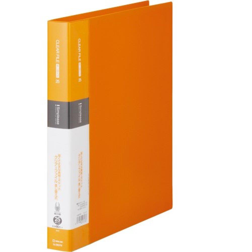 キングジム クリアファイル シンプ リーズ 透明 差替式 最大収納80ポケット 30穴 A4タテ オレンジ 138SPW-OR