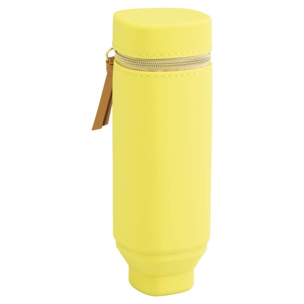 リヒトラブ スタンド ペンケース スクエアタイプ レモンイエ ロー A7732-5