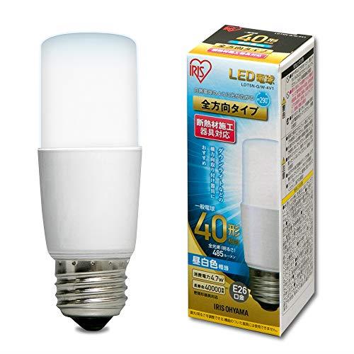 【BLAC FRIDAY★ポイント最大47倍】アイリスオーヤマ LED電球 口金直径26mm E26 T形 全方向タイプ 40W形相当 昼白色 単品 LDT5N-G/W-4V1