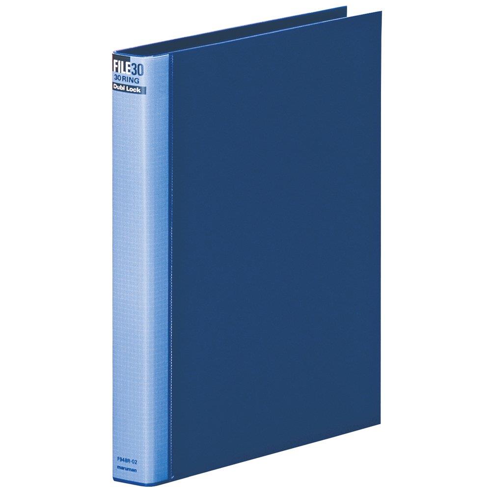 マルマン ルーズリーフ バインダー A4 ダブロック 30穴 ブルー F948R-02