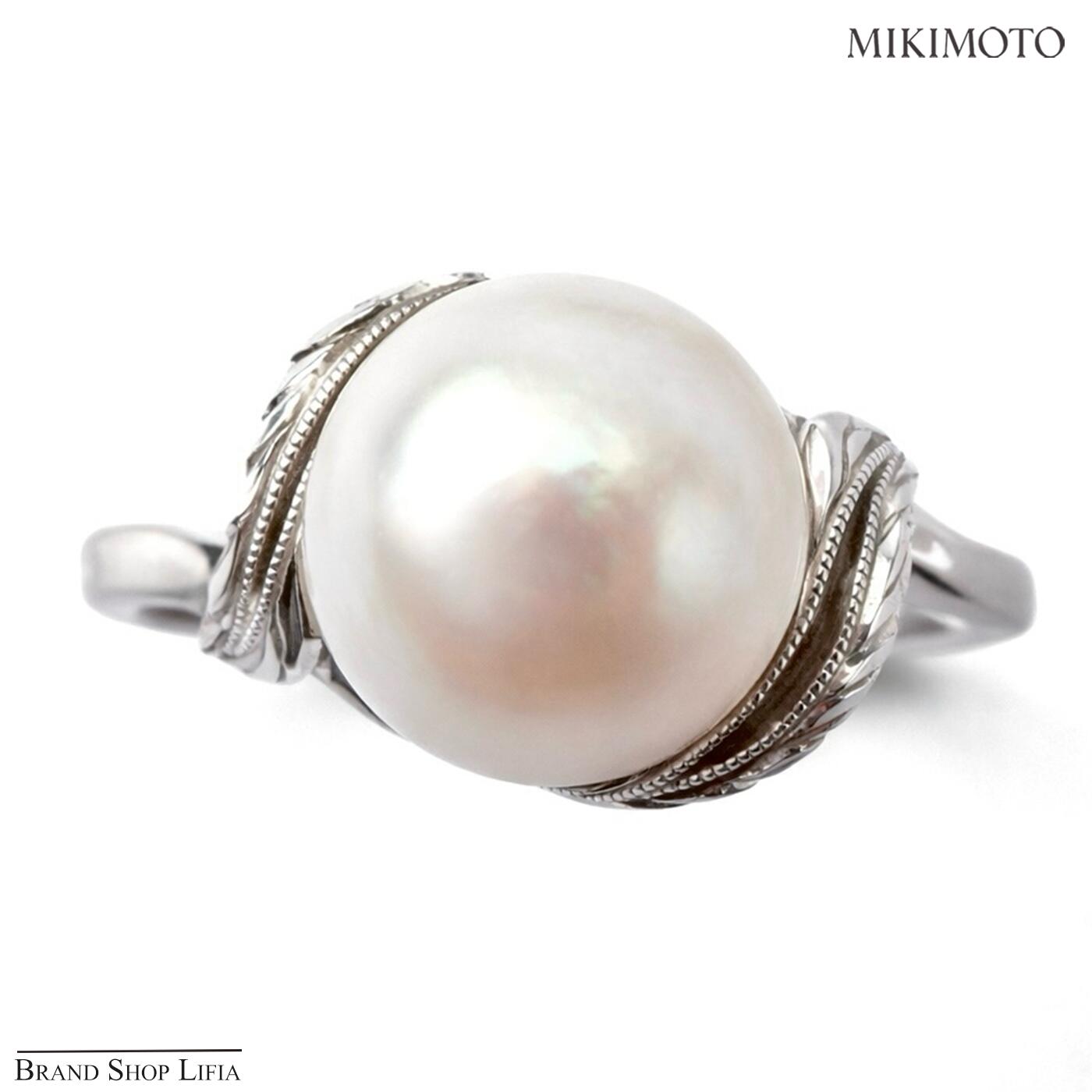 Rakuten - ミキモト MIKIMOTO リング あこや真珠 9.0mm ホワイトゴールド K14WG ホワイト系 指輪 8号 一粒パール レディース ジュエリー 普段使い 冠婚葬祭 中古 美品