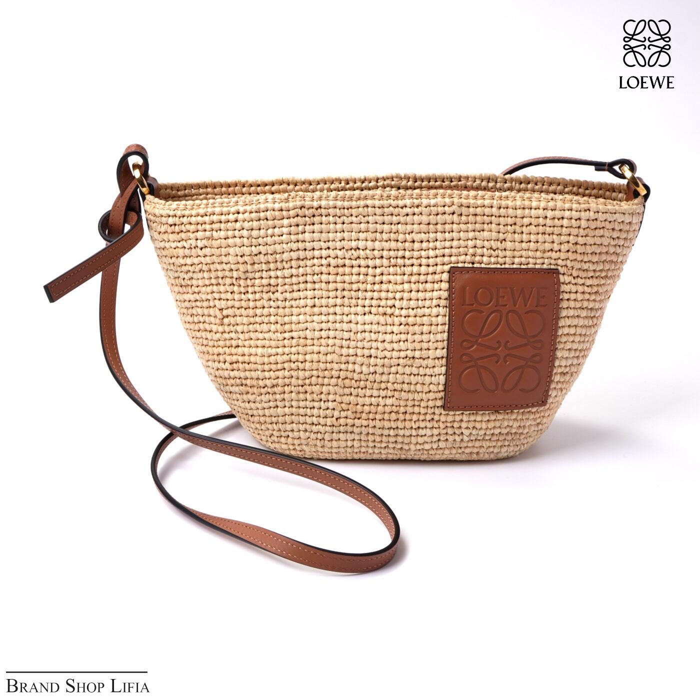 ロエベ ショルダーバッグ ミニバッグ ラフィア レディース ロゴ 美品 1250 LOEWE（ロエベ） バッグ レディース ブランド ショルダーバッグ