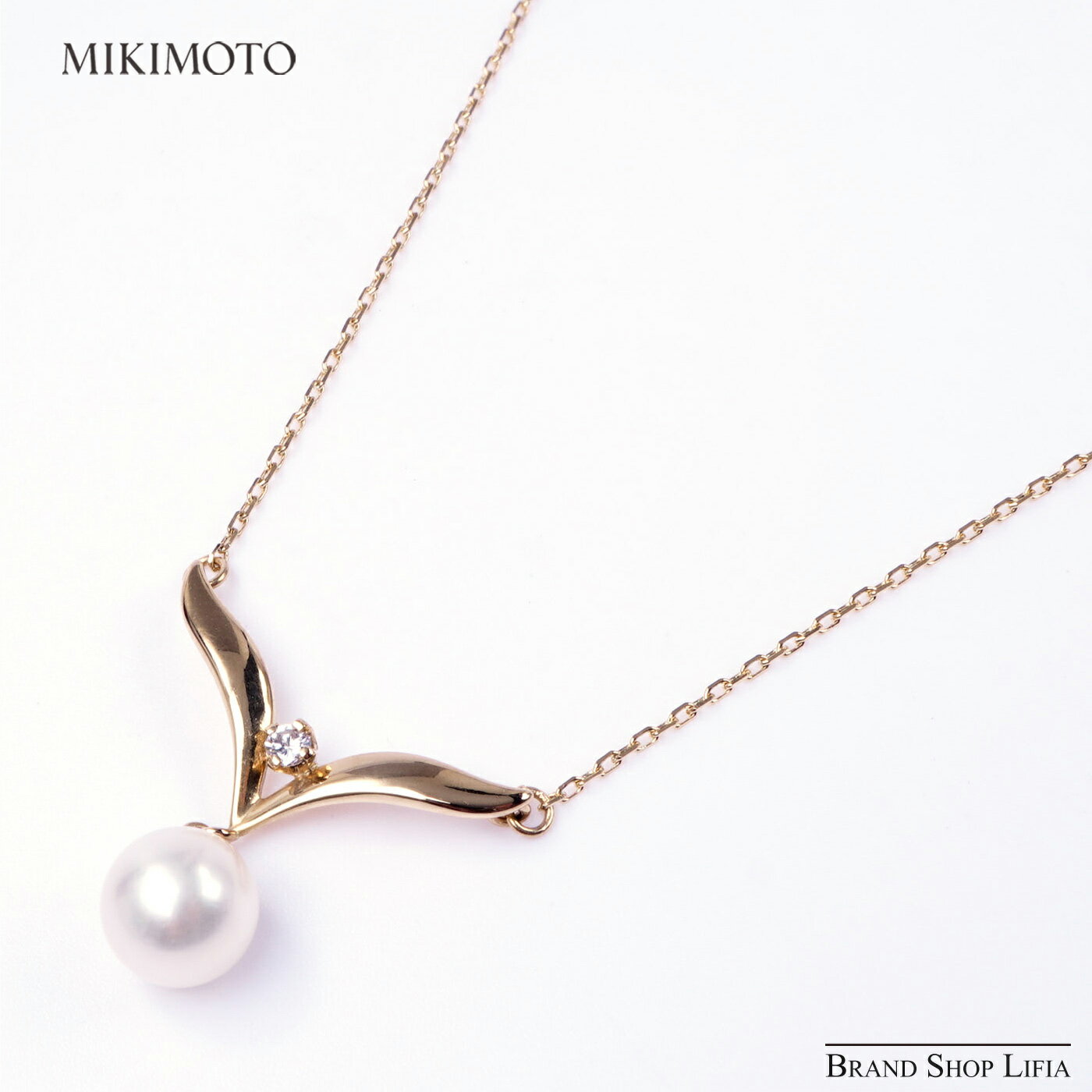 Rakuten - ミキモト MIKIMOTO ペンダント ネックレス 7.0mm アコヤ真珠 一粒 パール イエローゴールド K18 ダイヤモンド 41.5 cm ホワイト系 冠婚葬祭 ジュエリー レディース 母の日 中古 新品同様