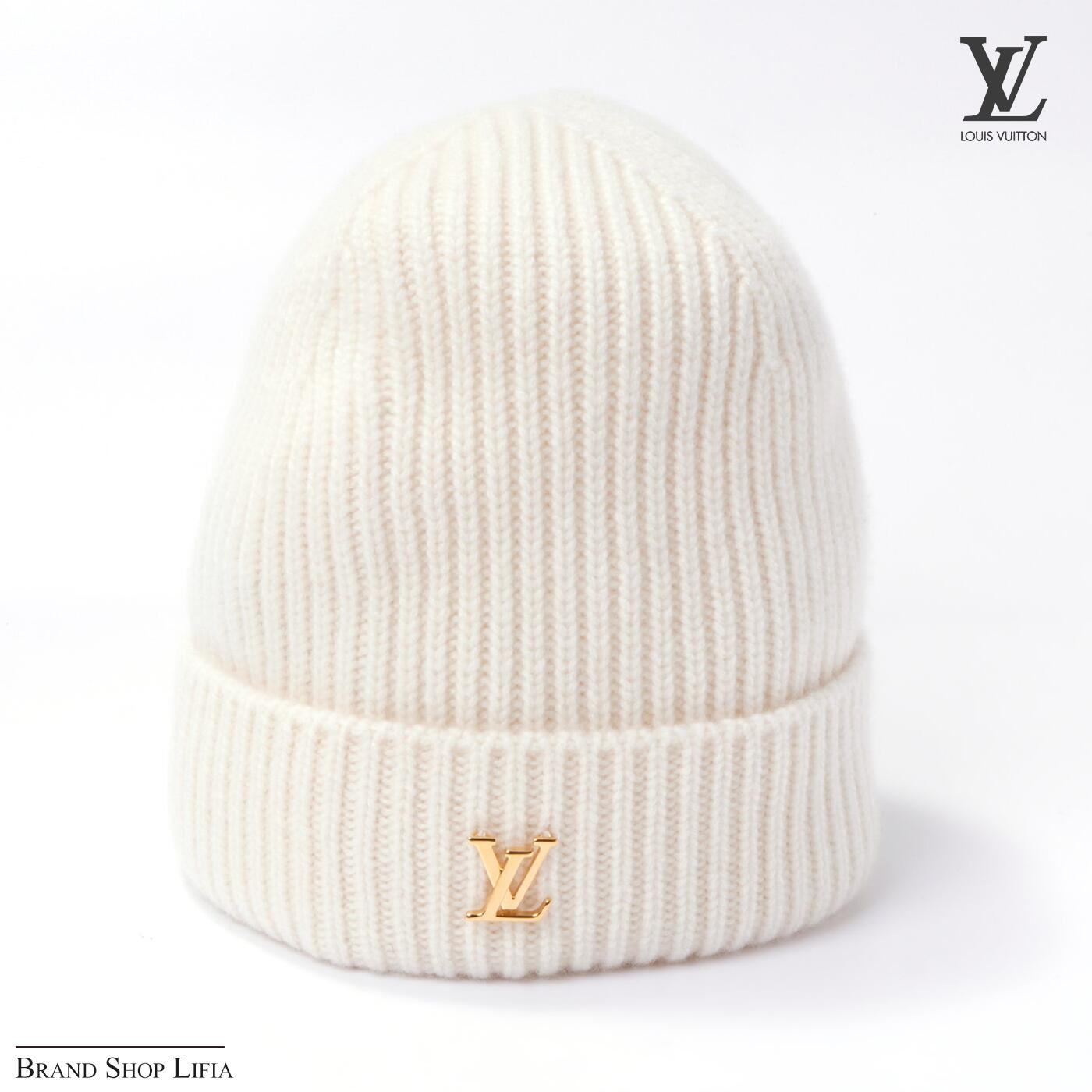 乐天商城 - 【未使用品】ルイヴィトン LOUIS VUITTON ニットキャップ ビーニー LV スパーク カシミヤ ホワイト 帽子 M77882 正規箱付き レディース メンズ ギフト ブランド 中古 美品