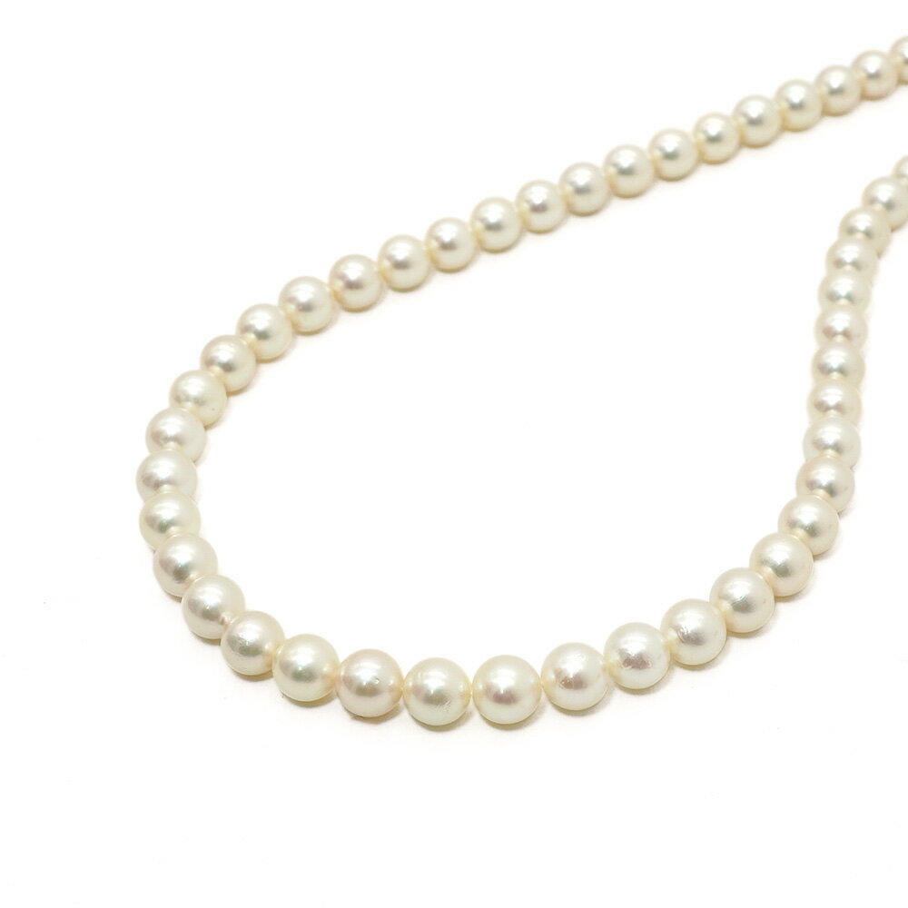 パール ネックレス 真珠 6.5〜7.0mm珠 × シルバー SV 全長43cm 鑑別書付属 ジュエリー【中古】