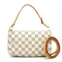 【中古】 LOUIS VUITTON ルイヴィトン モノグラム ポシェット アクセソワール ダミエ アズール ホワイト ハンドバッグ ショルダーストラップ付き N51986 CA0037 ブランド ポーチ LV(4)