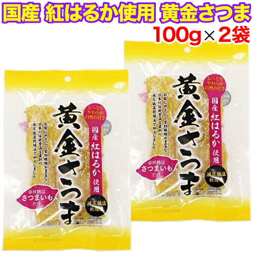 干しいも 【レビューを書いて500円OFFクーポン配布中！】 黄金さつま 100g×2袋セット 国産 無添加 干し芋 紅はるか使用 北海道生産 お菓子