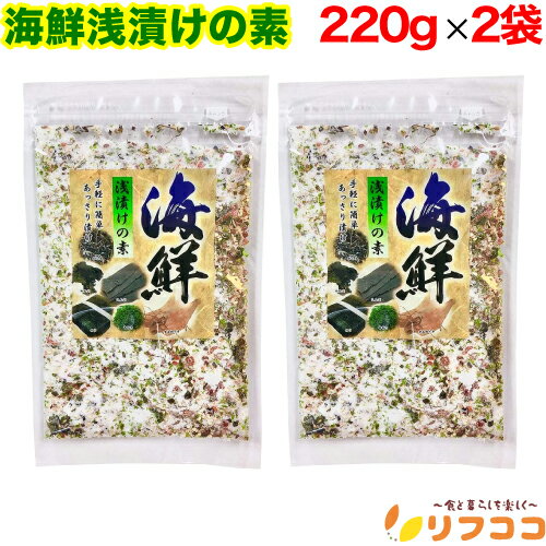 【回数制限無しのレビュー書いて10%OFFクーポン配布中♪】海鮮浅漬けの素 220g×2袋セット 国産 海鮮 浅漬けの素 お漬け物 漬け塩 昆布 するめ 天日塩...