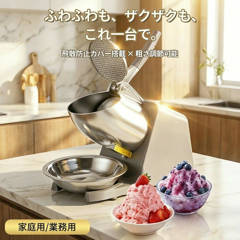 【2026年最新型】 かき氷器 電動 かき氷機 ふわふわ 家庭用 商業用 自動 かき氷器 コンパクト 小型 ワンタッチ 砕氷機 静音 洗える おしゃれ アイスクラッシャー 綿雪 台湾風 雪花氷 シャリシャリ スイーツ おうち時間 夏休み 子供 プレゼント 送料無料