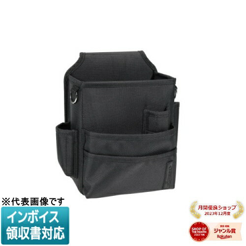 ツールの抜き差しが引っかからない！スムーズポケット採用●ツールの抜き差しが引っかからない！スムーズポケット採用●1680デニール耐摩耗ポリエステルキャンバス 強化縫製仕上げ●オールブラックシリーズ●ポケット内に3丁吊ペンチホルダー・スムーズポケット9カ所・本体サイズ・質量：240mm×130mm×250mm・340g・材質　ポリエステルキャンバス・梱包仕様　個装梱包：プラヘッダー・ポリ袋（輸送用）　個装サイズ・質量：W240×D130×H300mm・420g・1個口・原産国：中国