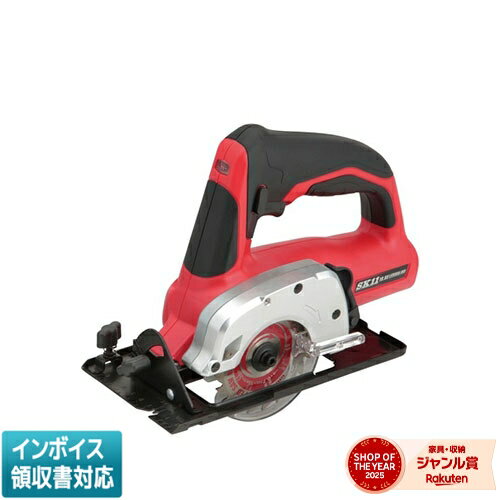 SCS-108V-15RL10．8Vマルノコ本体本体1.75kgの小型・軽量の片手サイズ丸鋸で、木工薄板を軽快に切断、傾斜切断も可能です合板・ベニヤ板・各種木工薄板の直角・傾斜切断作業人間工学に基づく操作性、作業性を重視したデザインです切込深さ24mm(90度切断)・19mm(45度)で木工薄板の切断に最適ですスイッチを離すとすぐに回転が止まるブレーキ機能付きですバッテリー残量表示LED灯を装備しています白色LED作業ライト機能付きです●サイズ(バッテリー含む)：長さ約300×幅110×高さ190mm●モーター電圧：10.8V●回転数：2400min-1(回転/分)●鋸刃サイズ：外径85mm×内径15mm●最大切り込深さ：24mm(0度)/19mm(45度)●傾斜切断：0度~45度●質量：約1.75kg(バッテリー含む)材質●セット内容：マルノコ本体・平行定規・ダストポートご使用前に取扱説明書を必ずお読みください本製品には充電器、バッテリーは付属されていません充電器SCH108V-30CHRV以外での充電作業は絶対にしないでください雨中での使用は絶対にしないでください●商品サイズ（mm）265×200×110●重量（g）1600