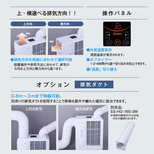 ○[法人限定][即納在庫有り] SS-16MAW-1 スイデン Suiden ポータブルスポットエアコ...