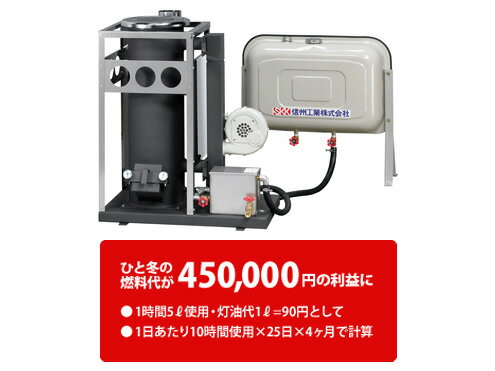 信州工業　廃油ストーブ SG-50CX　90Lタンク付属　【代引き不可商品】