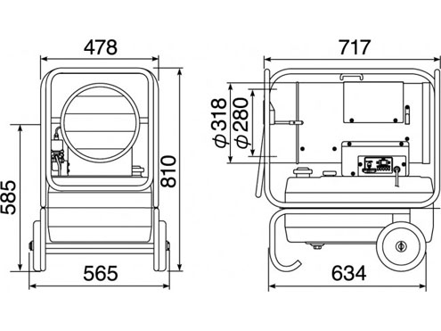 静岡製機 熱風オイルヒーター HOTGUN(ホットガン) HG125NII(125N2)　 50/60Hz兼用　【代引き不可商品】