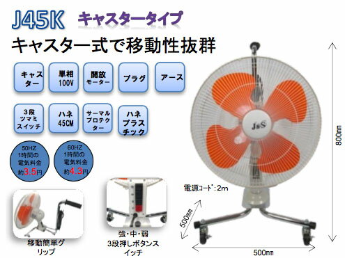工業用扇風機　ジェイアンドエス J&S 　J45K