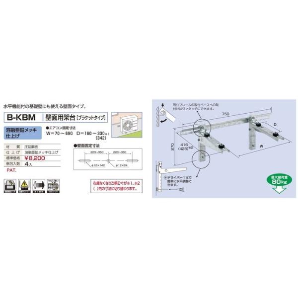 バクマ工業　BEAR ベアー　エアコン室外機　壁面用架台（ブラケットタイプ）　溶融...