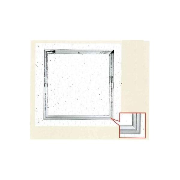 天井を固定金具により簡単施工 外枠と内枠の装備はカチッと簡単ワンタッチ 開閉はコインロック式 材質：外枠、内枠：アルミ押出型材　シルバーアルマイト処理 呼称寸法(mm)：450×450 外径寸法(mm)：468×468 天井開口寸法(mm)：455×455 内枠天井材寸法(mm)：420×420 内枠天井厚(mm)：3?16 ※1箱単位での販売となります