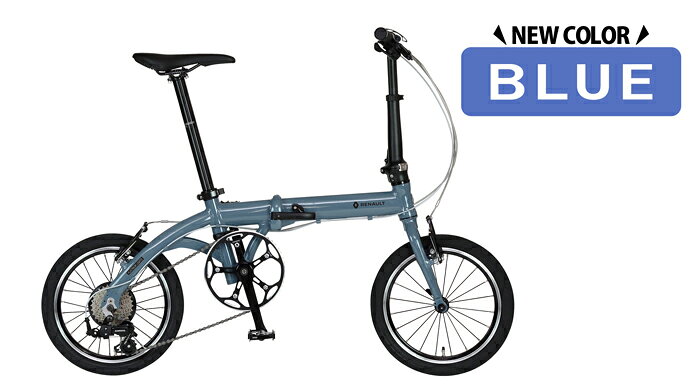 軽さと走行性のフィット感！8.8kg！ 軽量アルミ折りたたみ自転車 16インチ アルミバテッドフレーム 高さ調整機能付きハンドルステム 7段変速搭載 輪行 通勤 通学 街乗り RENAULT(ルノー) PLATINUM LIGHT 8 3