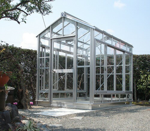 ガラス温室　鉄骨メッキ仕上げ　ガラス固定部アルミ　外寸1800mm×2940mm×2560mm(軒1990mm)　内寸1650mm×2830mm×2000mmのサムネイル