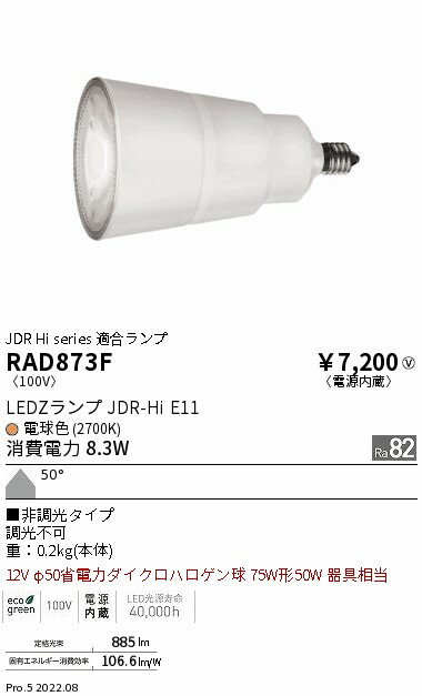 【15000円～送料無料※】遠藤照明 LED電球 RAD873F (※北海道・沖縄・離島を除く)