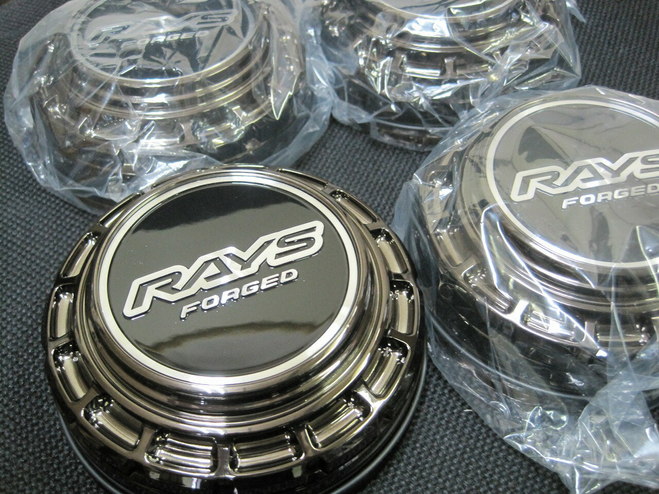 レイズ RAYS/VOLK RACING 6H 6穴専用センターキャップ NO,81 ブラッククローム 新品4個セット 1