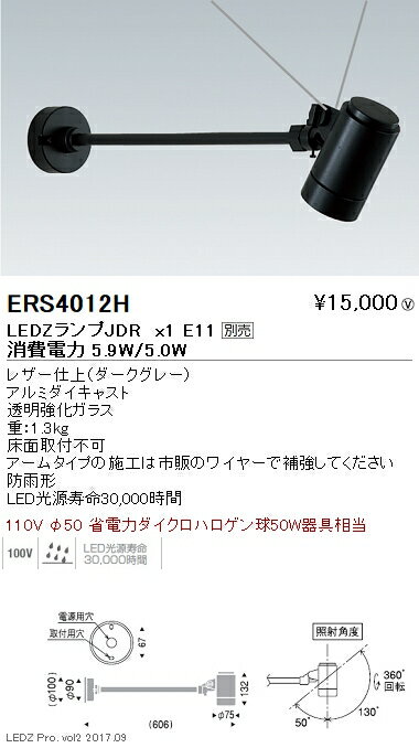 【15,000円～送料無料※】遠藤照明 LEDアウトドアライト ERS4012H (※北海道・沖縄・離島を除く) 2