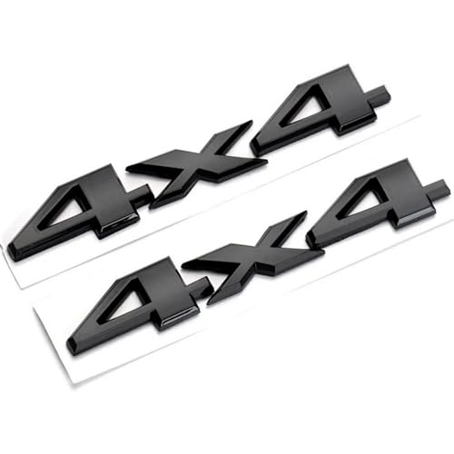 NOELAMOUR 車 エンブレム ステッカー 4×4 2個セット 3D 立体 4wd おしゃれ デカール (ブラック)