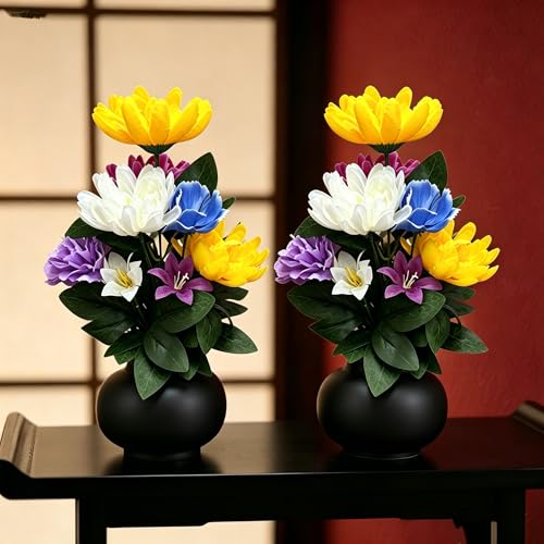 樂天商城 - お墓用造花 仏花 お墓用 2束組 ぶつばな 花 仏壇用 仏花 お墓・仏壇用 お花 仏花 お供え 榊 高さ42cm 造花 仏花 墓花 お供え 水や