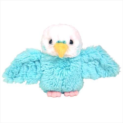 樂天商城 - サンレモン フラッフィーズ インコ ブルー S 22×13×15cm ぬいぐるみ アニマル P-8651