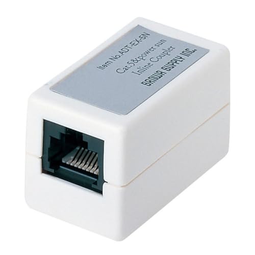 UTP-/Cat5/ADT-EX-5N2・Size:Cat5Style:UTP・パッケージ個数:1・【コネクタ】:RJ-45メス・メス・【結線】:ストレート全結線・【対応伝送帯域】:カテゴリ5(100BASE-TX・10BASE-T)適合・【サイズ】:W25×D48×H26mm・商品の対応・詳細についてはサンワサプライホームページをご確認下さいカテゴリ5準拠のRJ-45中継アダプタ。