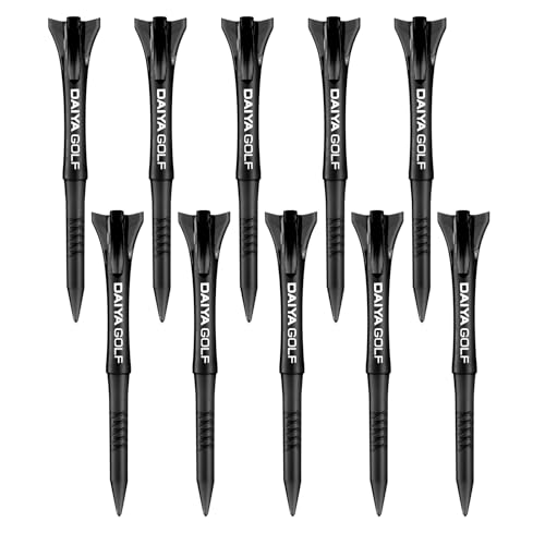 【今平周吾プロ使用ティー】ダイヤゴルフ(DAIYA GOLF) ストロングティーロング ブラック 高耐久なポリカーボネート採用 ゴルフティー 振
