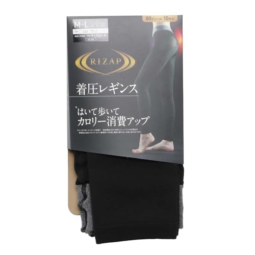 着圧レギンスレギュラー/M-L/RZF201・Color:レギュラーSize:M-L・パッケージ個数:1・プライベートジムで有名なRIZAPグループ株式会社との提携により企画生産した商品です。・ムーブコントロール設計：ヒップから太ももにかけて回り込んだ伸びにくい組織（低伸度組織）が、歩行の動作に応じて適度に加圧。この設計が”はいて歩いて消費カロリーアップ”をサポート！・※カロリー消費アップのサポート効果は着用時に限ります。※グンゼ(株)調べ　測定環境：25℃40%RH　トレッドミル15分間歩行、本製品と当社レギンス着用時での比較。機能の表れ方には個人差があります。※就寝時の着用はしないでください。・段階着用圧設計：グンゼオリジナルの設計の引き締め効果により脚のラインを美しく見せます。・[商品特徴]・ムーブコントロール設計・はいて歩いてカロリー消費アップ・締め付けすぎないストレッチウエストバンド・段階着用圧設計・マチ付き・10分丈説明 【RIZAP ライザップ 着圧レギンス】 ●RIZAP 着圧レギンス COOLタイプ 遮熱 & 部分メッシュ仕様 ・熱線遮蔽（遮熱） フルダルナイロン（遮熱素材）仕様で日差しによる温度上昇を抑えます ※測定法：カケン法 熱線照射15分後の受光体の温度差 ・部分メッシュ設計 内股、ヒップ部はメッシュ設計になっていて蒸れにくく、暑い日の外出に最適 ・ムーブコントロール設計（カロリー消費アップ） ヒップから太ももにかけて回り込んだ低伸度組織が歩行時に適度に加圧 ・レッグ部段階着用圧設計 グンゼオリジナルの段階着用圧設計で脚のラインを美しく見せます ・UV対策 ・マチ付き ・10分丈